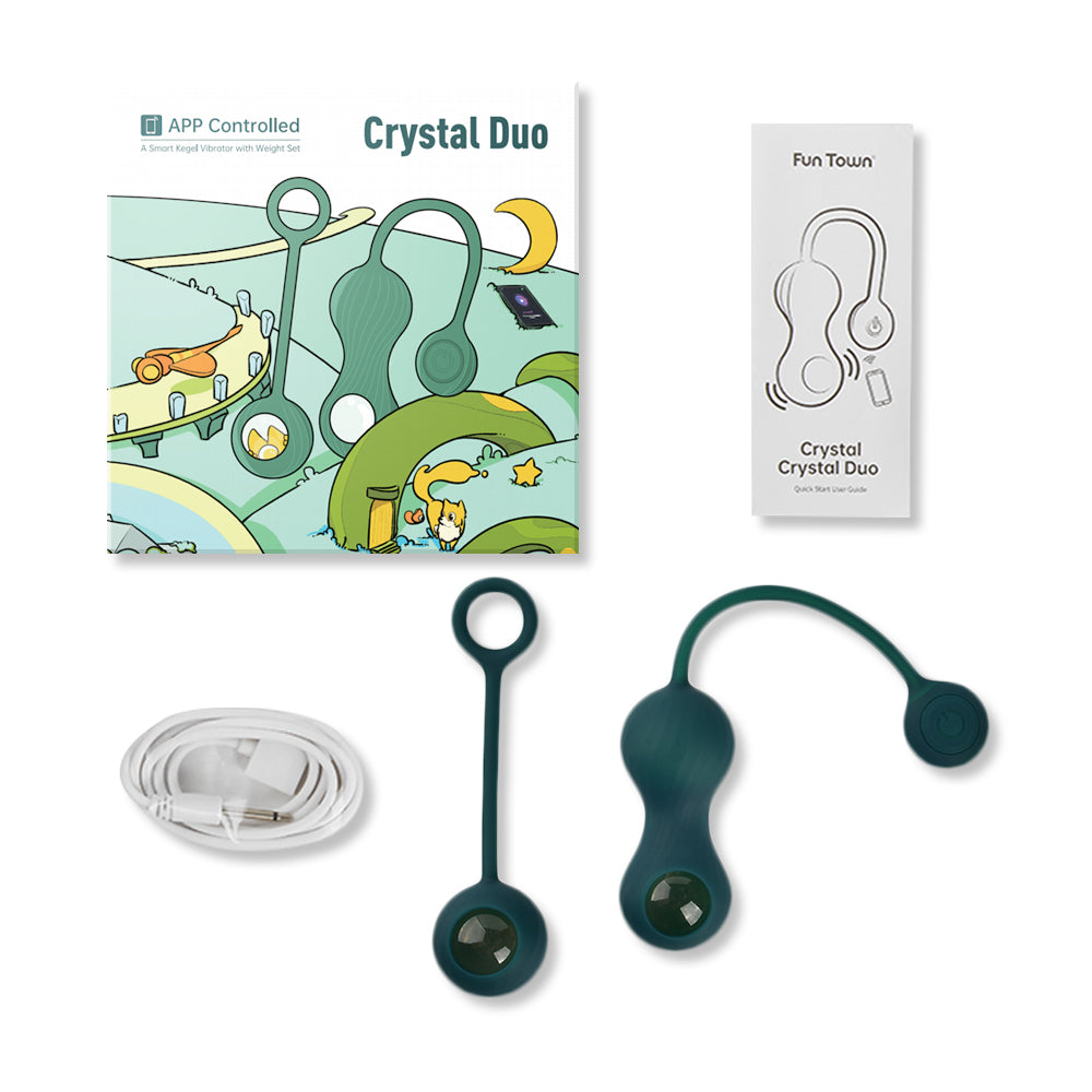 Crystal Duo App-Controlled Vibrating Kegel Ball Set