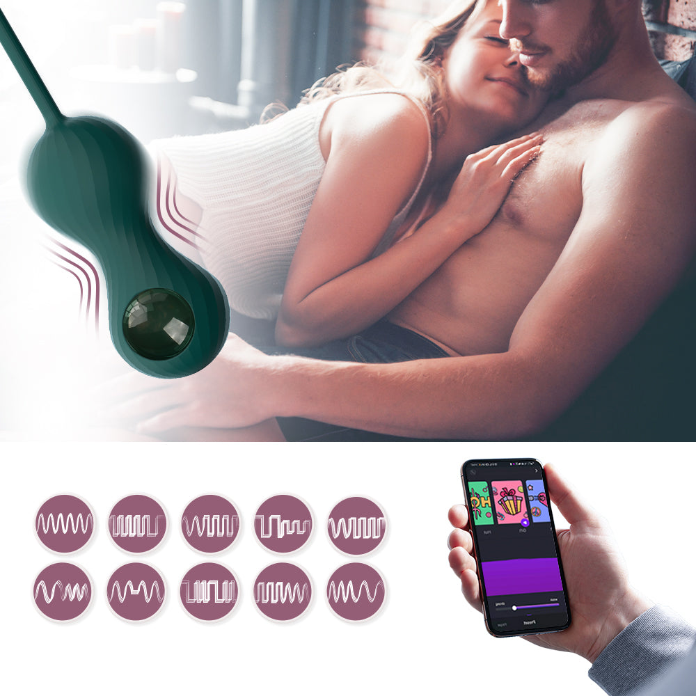 Crystal Duo App-Controlled Vibrating Kegel Ball Set