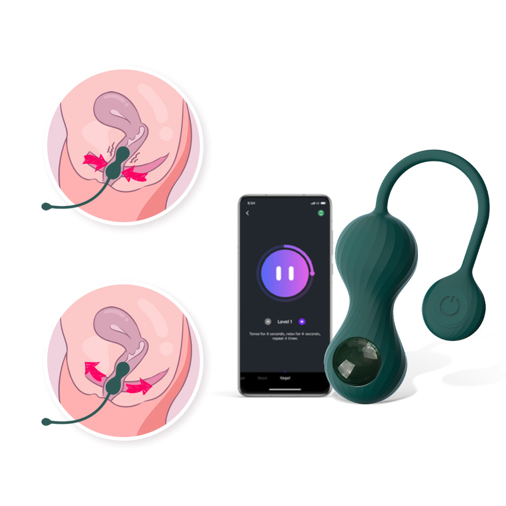 Crystal Duo App-Controlled Vibrating Kegel Ball Set